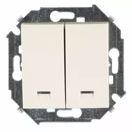 выключатель 2-клавишный SIMON серия 15 с индикатором, слоновая кость