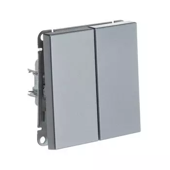 выключатель 2-клавишный SYSTEME ELECTRIC Art Gallery сх.5 алюминий