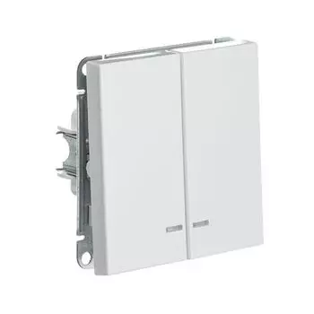 выключатель 2-клавишный SYSTEME ELECTRIC Art Gallery 10A с/и белый