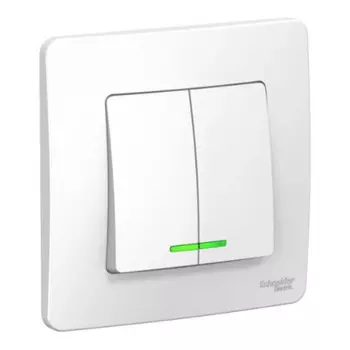 выключатель 2 клавишный SYSTEME ELECTRIC Blanca (cх.5) с/и 6А 250В белый
