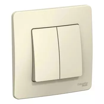 выключатель 2 клавишный SYSTEME ELECTRIC Blanca (cх.5) 10А 250В молочный