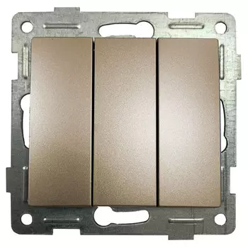 выключатель 3-клавишный GUSI Bravo 10А 250В шампань