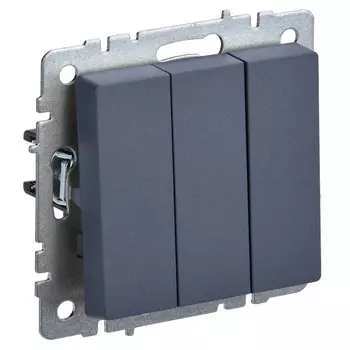 выключатель 3-клавишный IEK BRITE 10А маренго