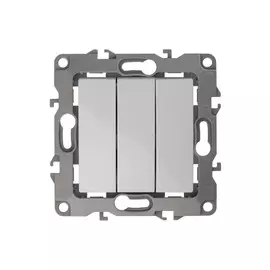 выключатель 3-клавишный ЭРА серия 12, белый