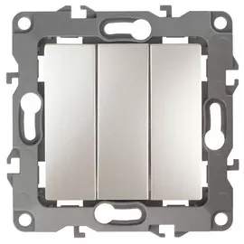 выключатель 3-клавишный ЭРА серия 12 перламутр