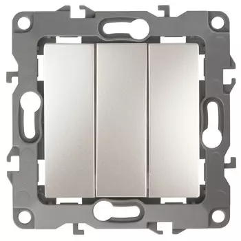 выключатель 3-клавишный ЭРА серия 12 перламутр