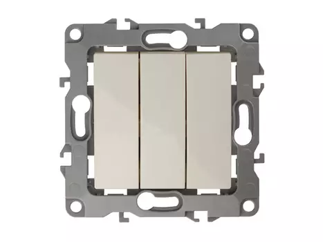 выключатель 3-клавишный ЭРА серия 12 слоновая кость