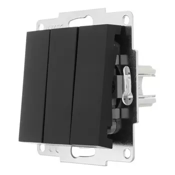 выключатель 3-клавишный LEZARD Vesna чёрный бархат