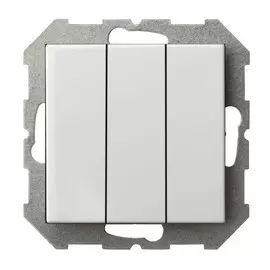 выключатель 3-клавишный LIREGUS Epsilon, без рамки, белый