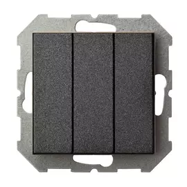 выключатель 3-клавишный LIREGUS Epsilon, черный