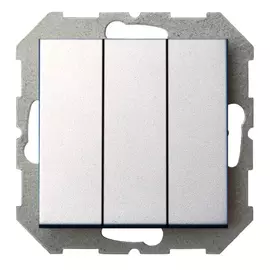 выключатель 3-клавишный LIREGUS Epsilon, серебро