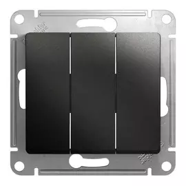 выключатель 3-клавишный SCHNEIDER ELECTRIC Glossa 10А антрацит