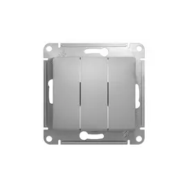 выключатель 3-клавишный SCHNEIDER ELECTRIC Glossa, алюминий