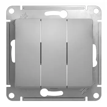 выключатель 3-клавишный SCHNEIDER ELECTRIC Glossa алюминий