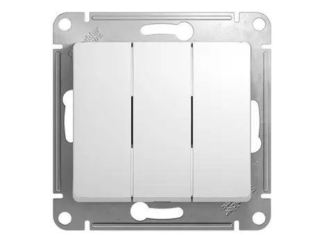 выключатель 3-клавишный SCHNEIDER ELECTRIC Glossa, белый