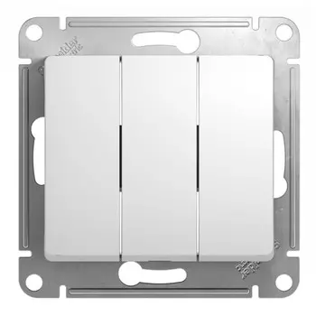 выключатель 3-клавишный SCHNEIDER ELECTRIC Glossa белый