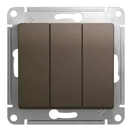 выключатель 3-клавишный SCHNEIDER ELECTRIC Glossa, шоколад