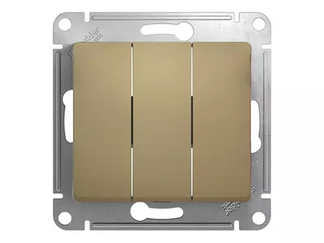 выключатель 3-клавишный SCHNEIDER ELECTRIC Glossa, титан