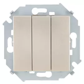 выключатель 3-клавишный SIMON серия 15, шампань