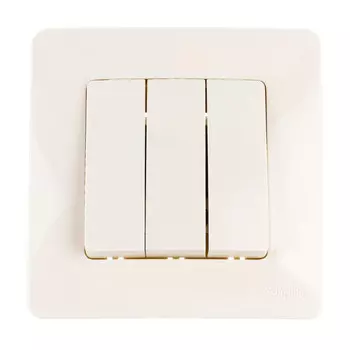 выключатель 3-клавишный SYSTEME ELECTRIC Blanca (cх.1+1+1) 10А 250В бежевый