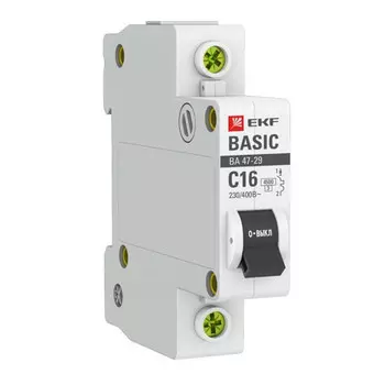 выключатель автоматический EKF Basic 1Р 16А С ВА47-29 4.5кА
