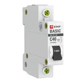 выключатель автоматический EKF Basic 1Р 40А С ВА47-29 4.5кА