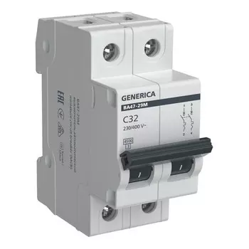 выключатель автоматический GENERICA ВА47-29М 2P 32А 4,5кА C
