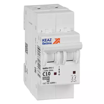 выключатель автоматический КЭАЗ OptiDin 2P 10А тип С 4,5kA
