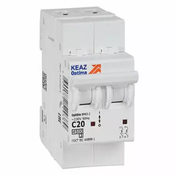 выключатель автоматический КЭАЗ OptiDin 2P 20А тип С 4,5kA