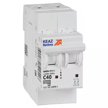 выключатель автоматический КЭАЗ OptiDin 2P 40А тип С 4,5kA