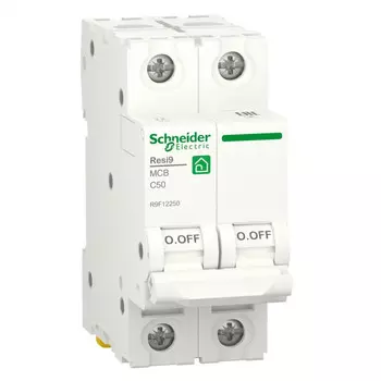 выключатель автоматический SCHNEIDER ELECTRIC RESI 9 2P 50А С 6кА
