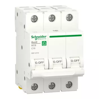 выключатель автоматический SCHNEIDER ELECTRIC RESI 9 3P 16А С 6кА