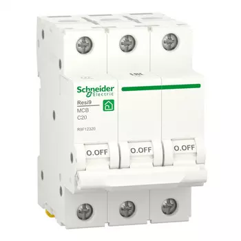 выключатель автоматический SCHNEIDER ELECTRIC RESI 9 3P 20А С 6кА