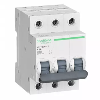 выключатель автоматический SE CITY9 3P 20А тип С 4,5kA