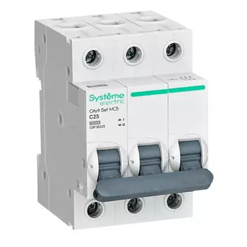 выключатель автоматический SE CITY9 3P 25А тип С 6kA