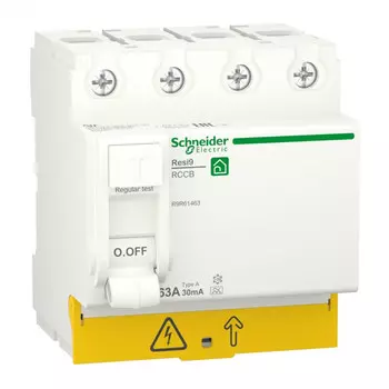 выключатель дифференциального тока SCHNEIDER ELECTRIC RESI 9 УЗО 63А 4P 30мА тип A