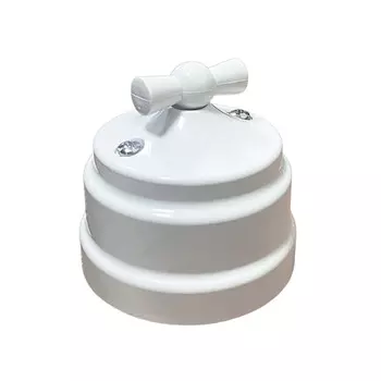 выключатель поворотный BYLECTRICA Ретро открытой установки белый