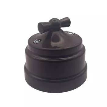 выключатель поворотный BYLECTRICA Ретро открытой установки шоколад