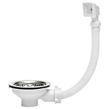 выпуск для мойки WIRQUIN 90мм 3.1/2" нерж сталь прямоуг перелив