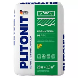 выравниватель для пола Плитонит ПРО Р1 25кг, арт.Плитонит Р1-25