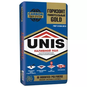 выравниватель для пола UNIS Gold Горизонт универсальный 18кг, арт.GOLDUBT-18