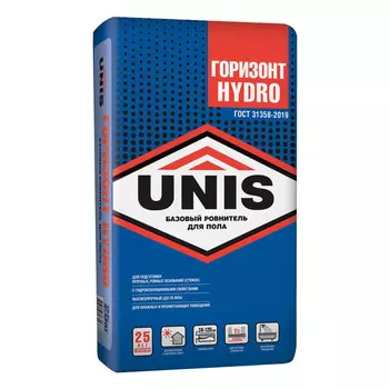 ровнитель для внутр. и наруж.работ UNIS Горизонт Hydro высокопроч. 25кг