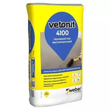 ровнитель для внутр.работ VETONIT 4100 высокопрочный ручн. машинн. 20кг
