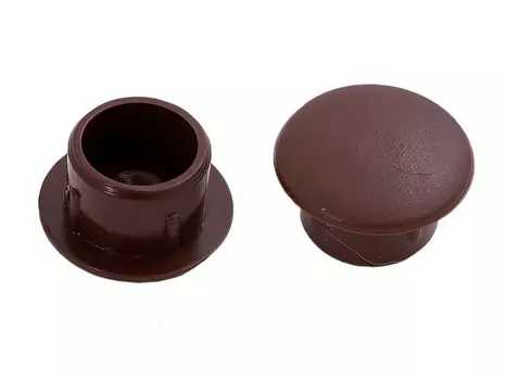 заглушка для отверстия 12мм пластик коричневый 45шт