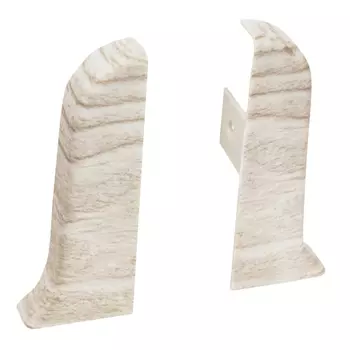 заглушки для плинтуса ПВХ RICO Leo 56мм Дуб беленый левая+правая