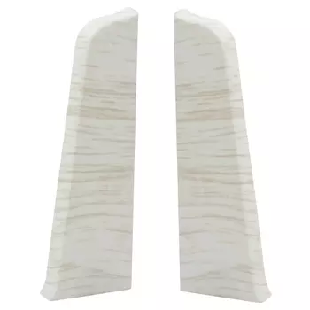 заглушки для плинтуса ПВХ SALAG Lima 72мм Белый гумпи левая+правая