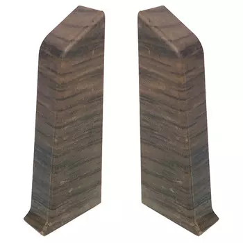 заглушки для плинтуса ПВХ Winart Quadro 55мм Бук тёмный левая+правая