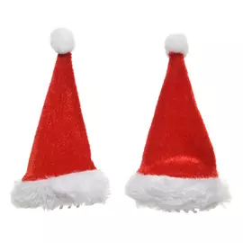 заколки Колпак Санты на клипсе 2шт 9х5см