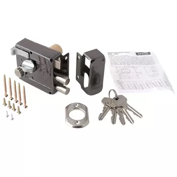 замок накладной APECS 0556-C-BN ключ/вертушка 2 ригеля черный никель задвижка