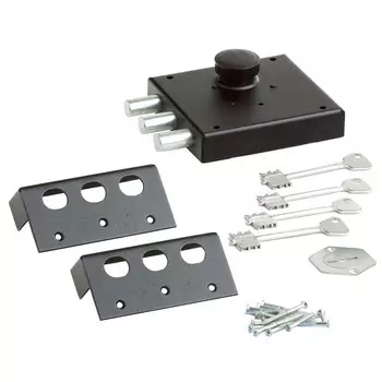 замок накладной БОГАТЫРЬ сувальдный 3 ригеля черный